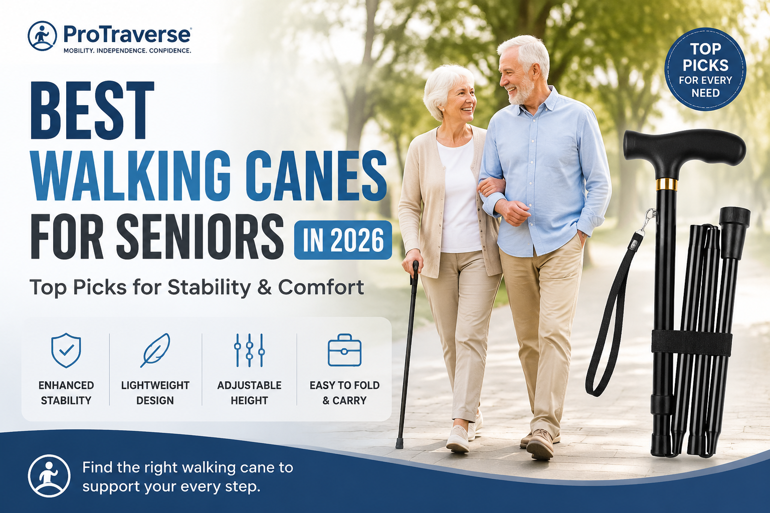 Best Walking Canes for Seniors in 2026: Top Picks for Stability & Comfort