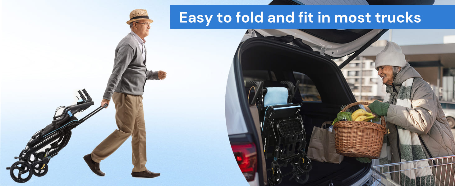 transport wheelchair in car truck#a02 blue pc