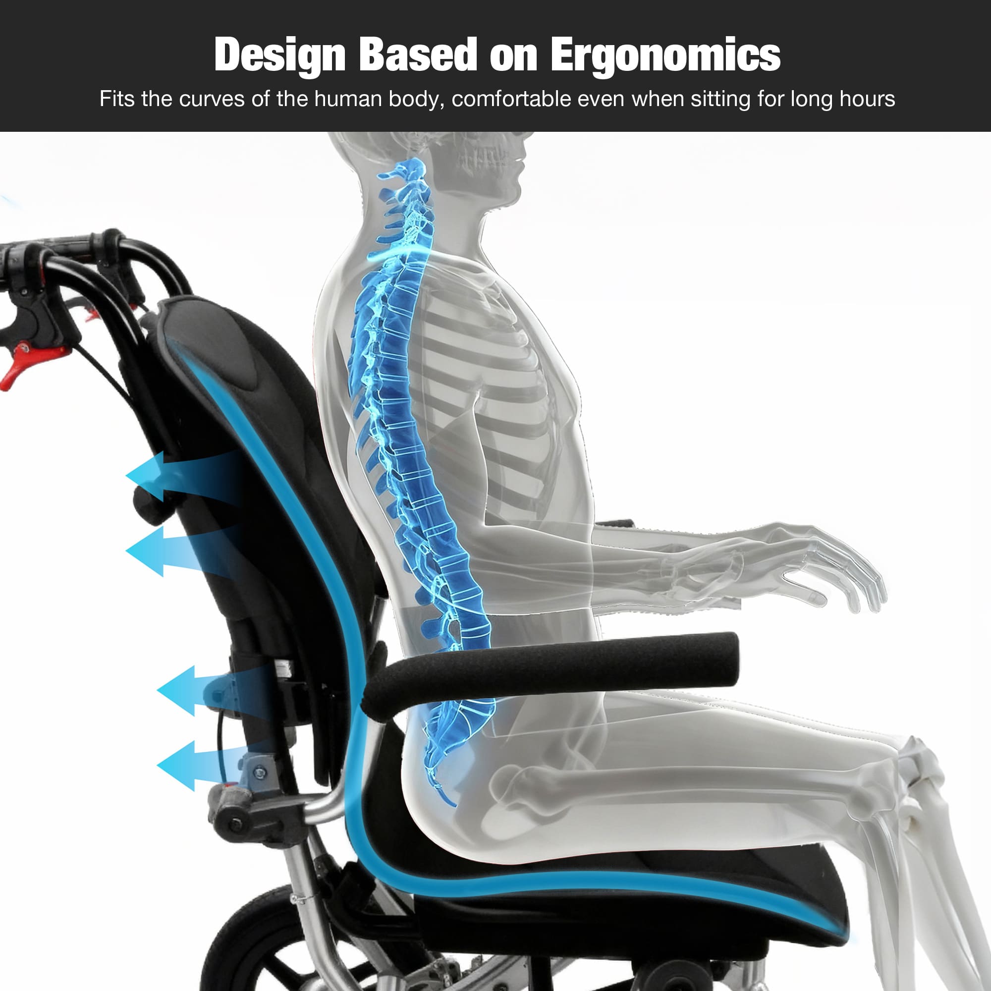 folding transport wheelchair for seniors
