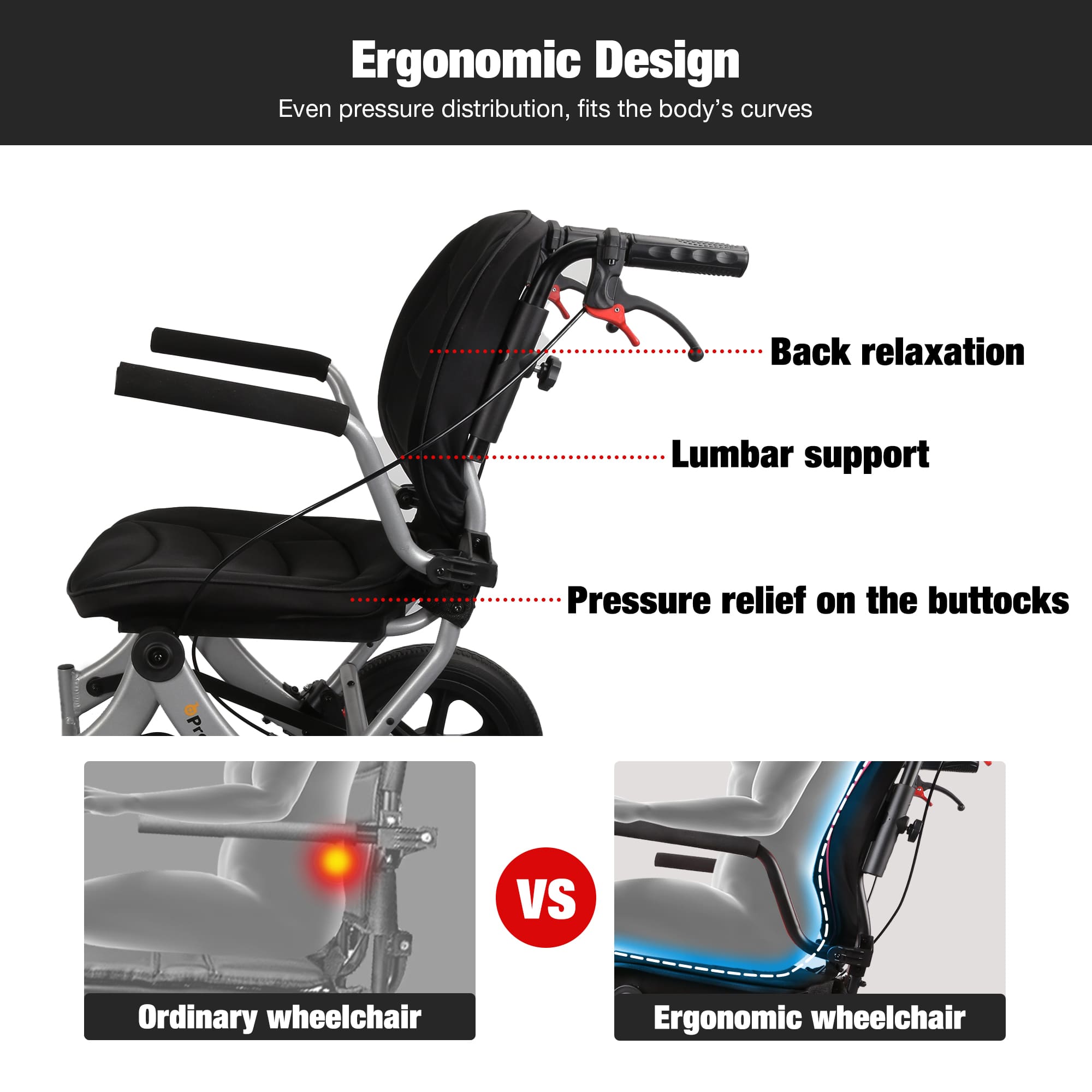 transport wheelchair designed for assisted mobility