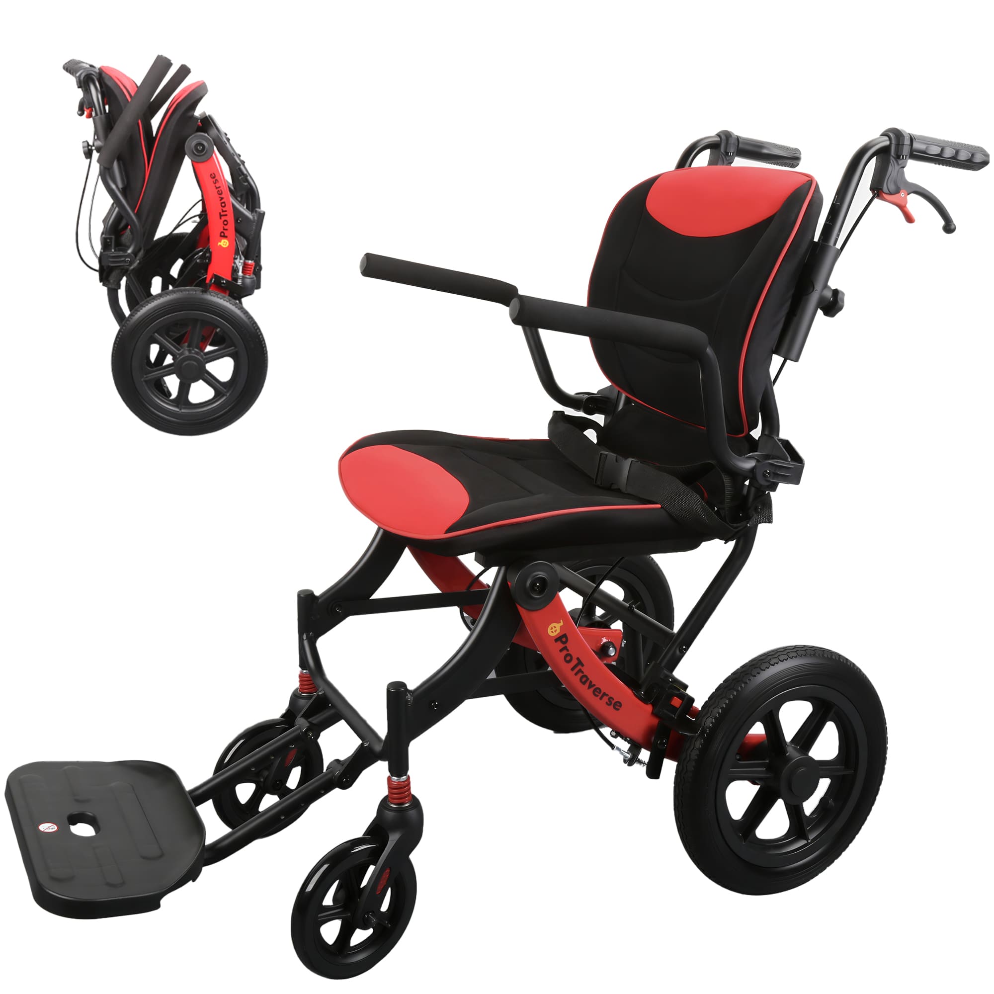 aluminum transport wheelchair#a04 red