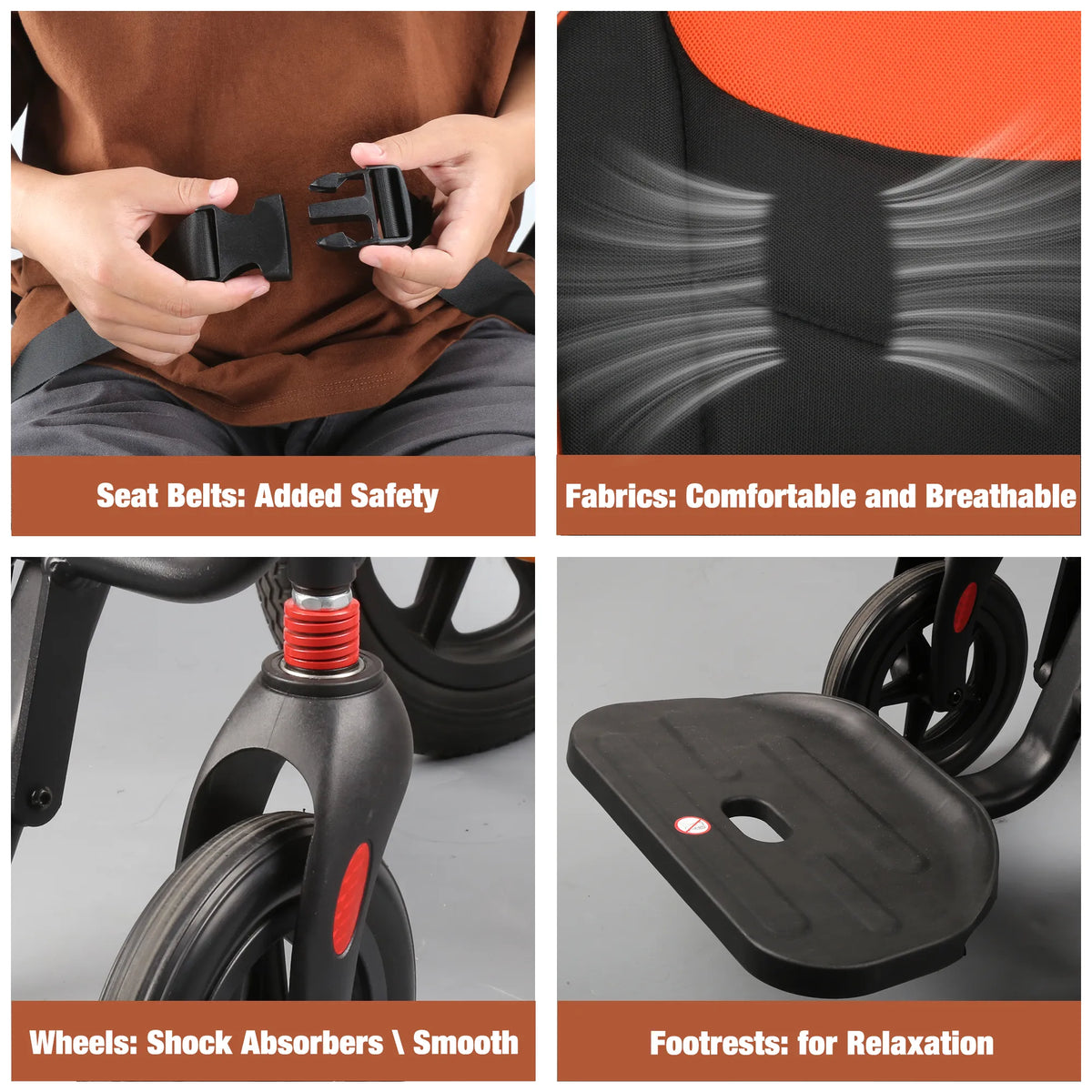 Foldable Wheelchair – Lightweight Travel Chair, Ergonomic Comfort