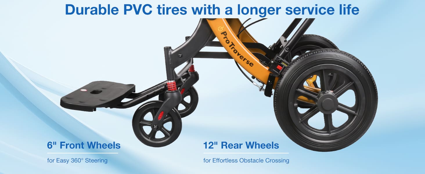 transport wheelchair with 12'' rear wheels#a04 orange pc