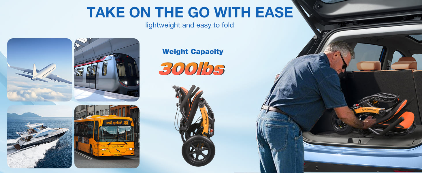 transport wheelchair for 300 lbs capacity#a04 orange pc