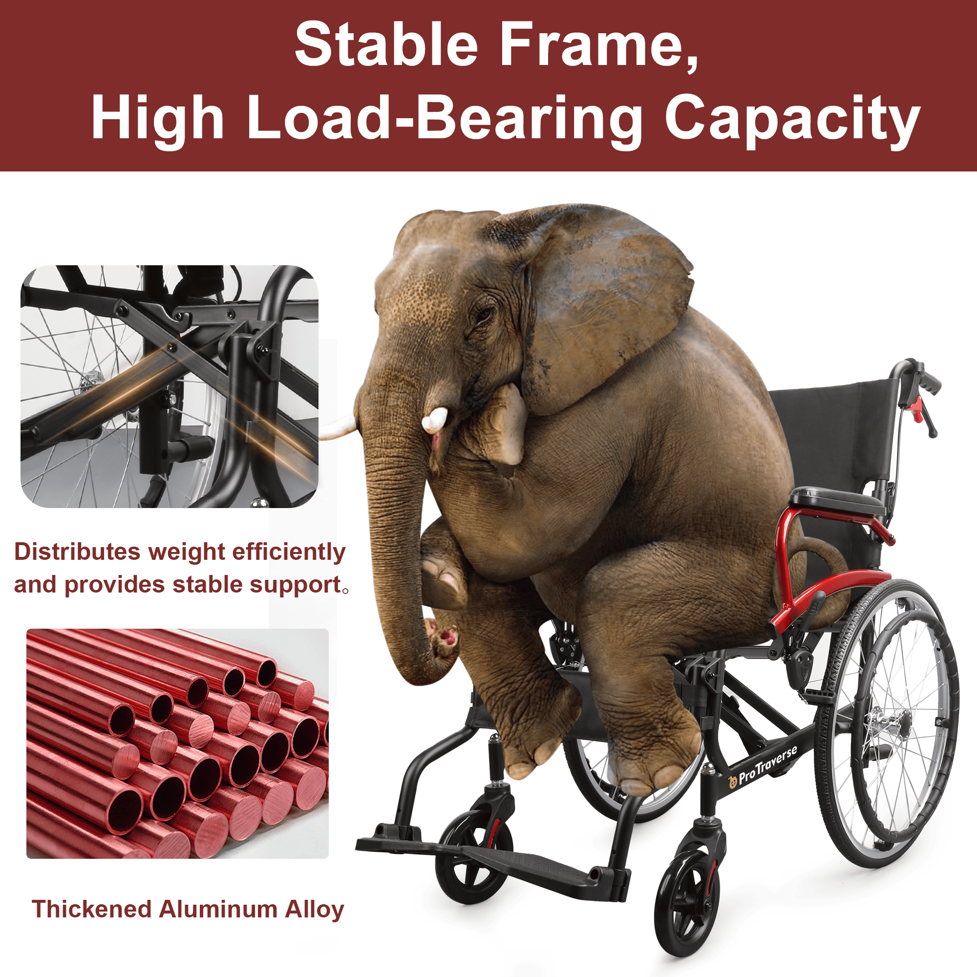 heavy duty manual wheelchair#a08s red