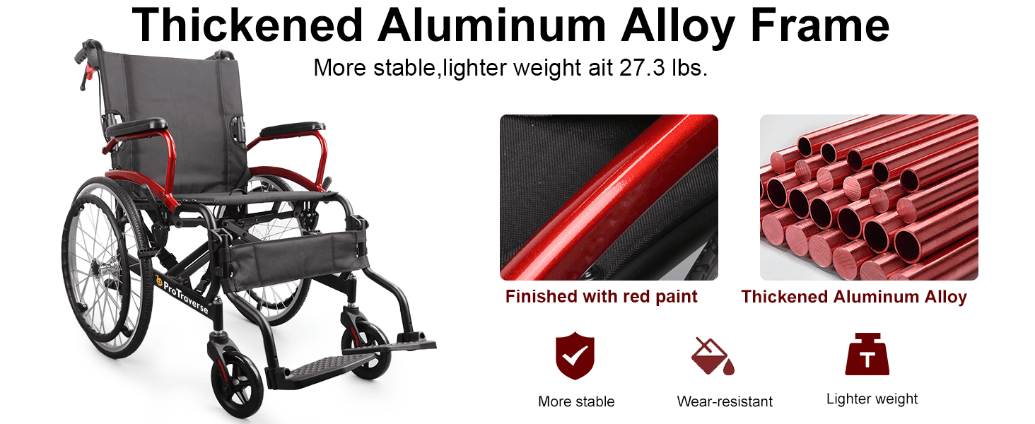 aluminum manual wheelchair#a08s red pc