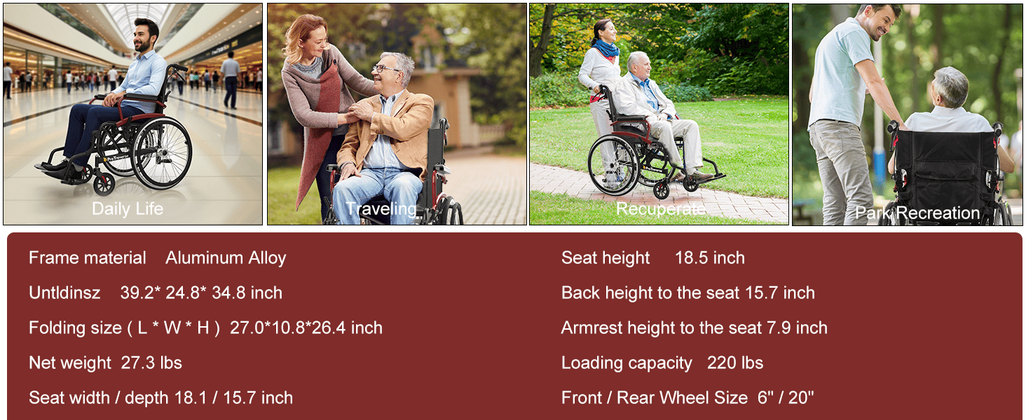 transport chair for travel#a08s red pc