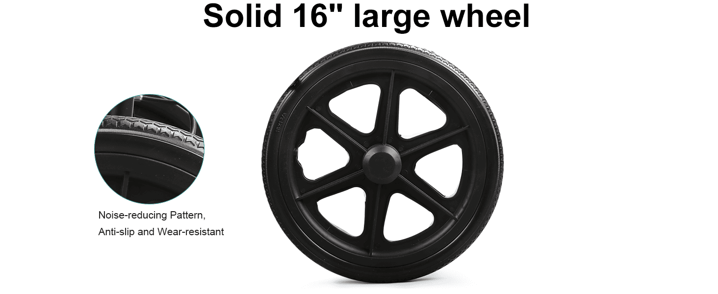 transport wheelchair with 16'' large wheels#a08 green pc