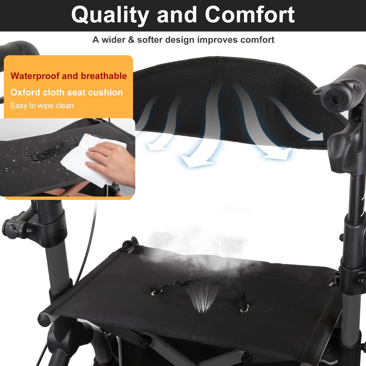 waterproof and breathable rollator#ar80 black
