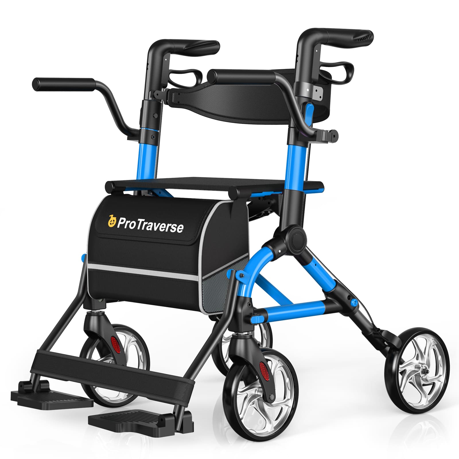 2-in-1 Rollator Walker & Wheelchair for Seniors – Foldable, Seat, Cup Holder