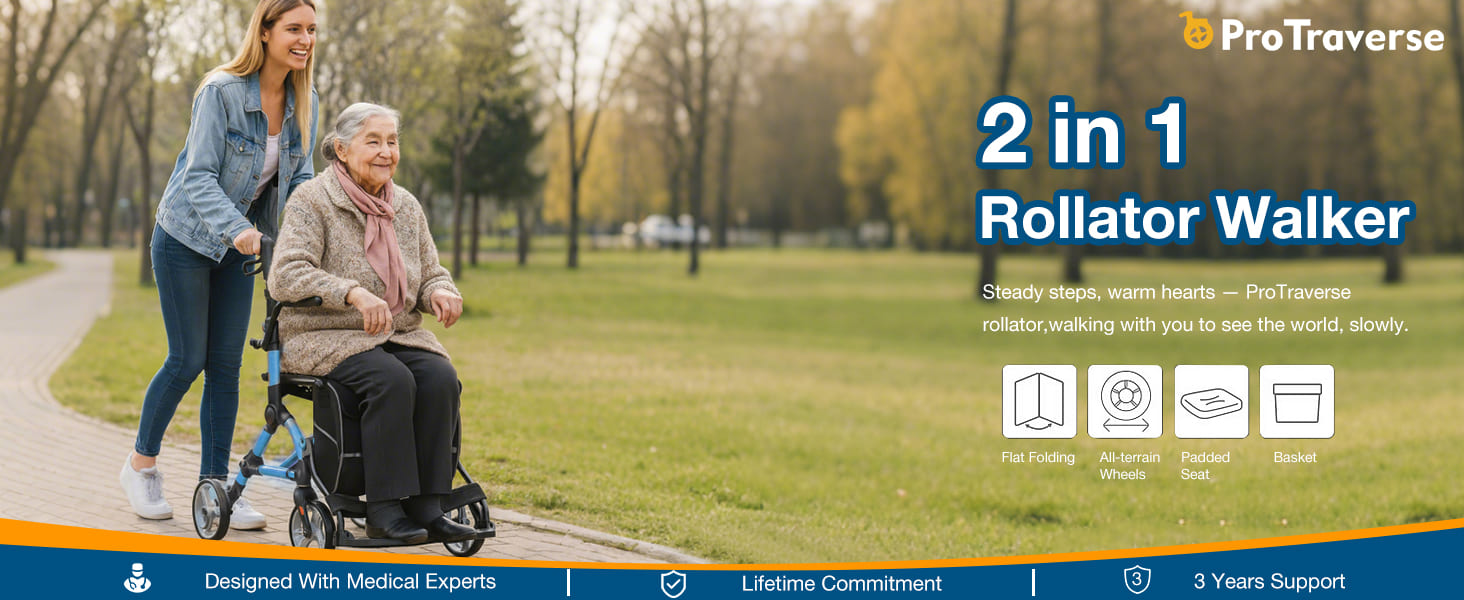 2 in 1 rollator walker#ar80 blue pc