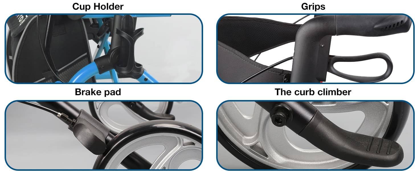 light weight rollator walker#ar80 blue pc