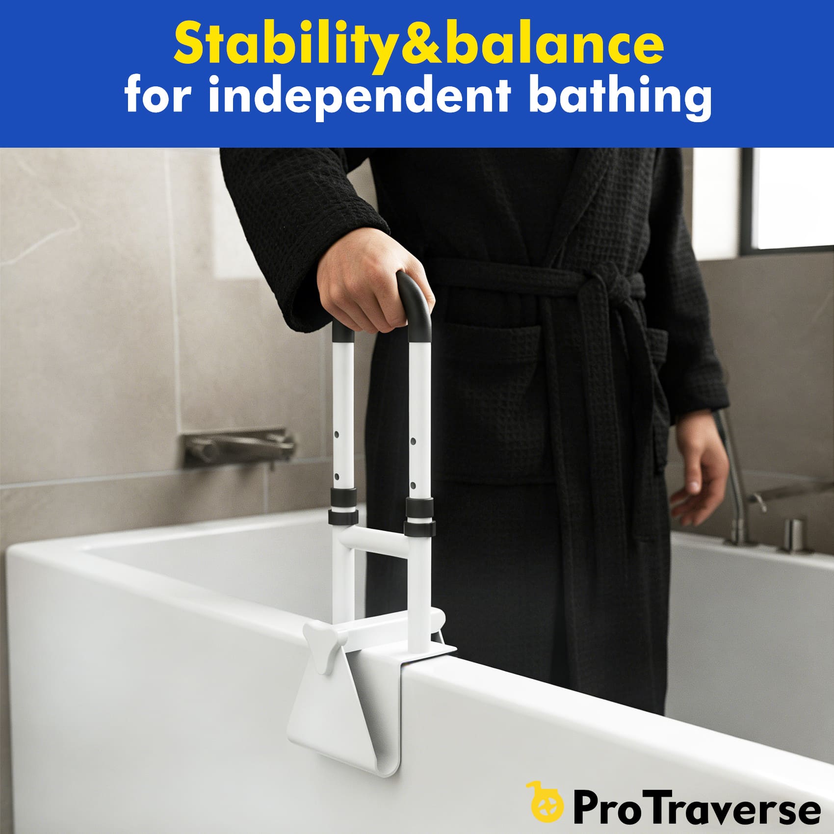 Adjustable Bath Grab Bar for Seniors