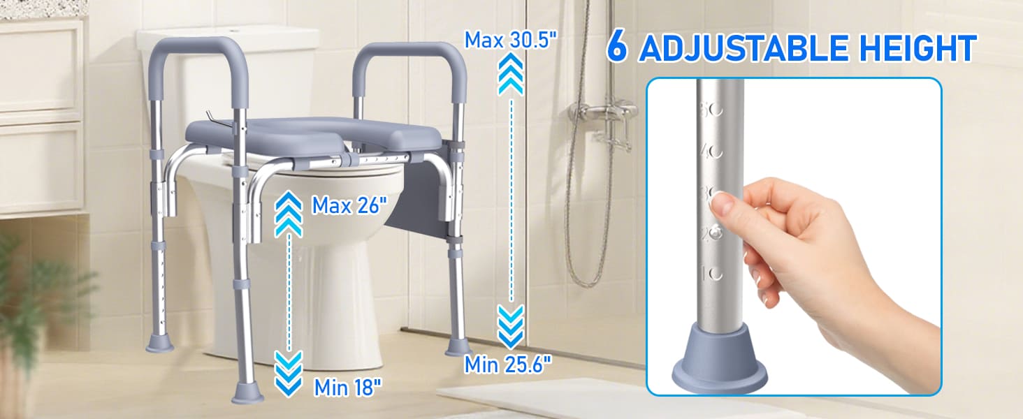raised toilet seat height adjustable#bs02 pc