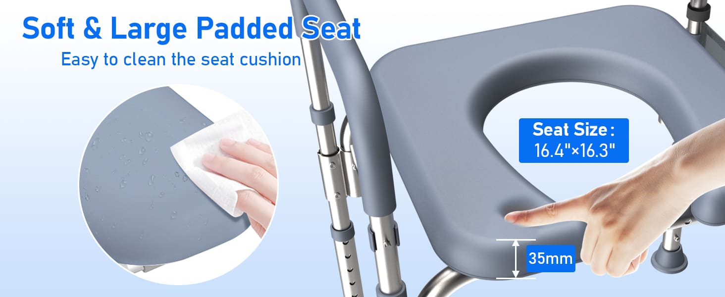 raised toilet seat wth padded seat#bs02 pc