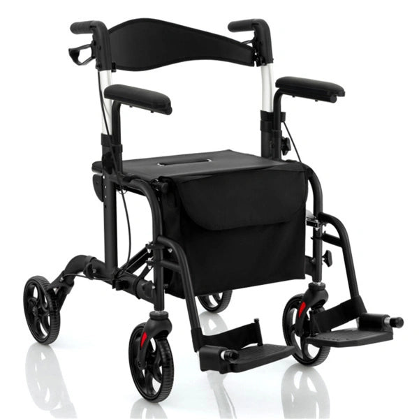 2-in-1 Rollator Walker & Wheelchair for Seniors