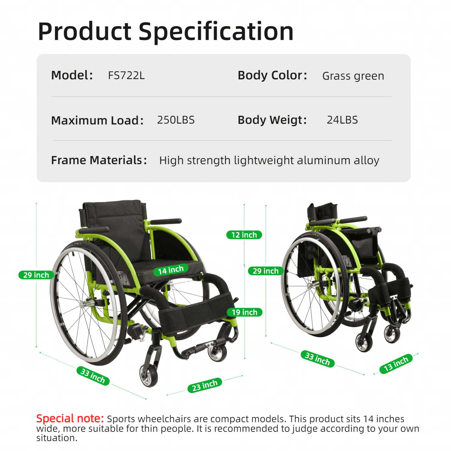Foldable Wheelchair – Lightweight Travel Chair, Ergonomic Comfort