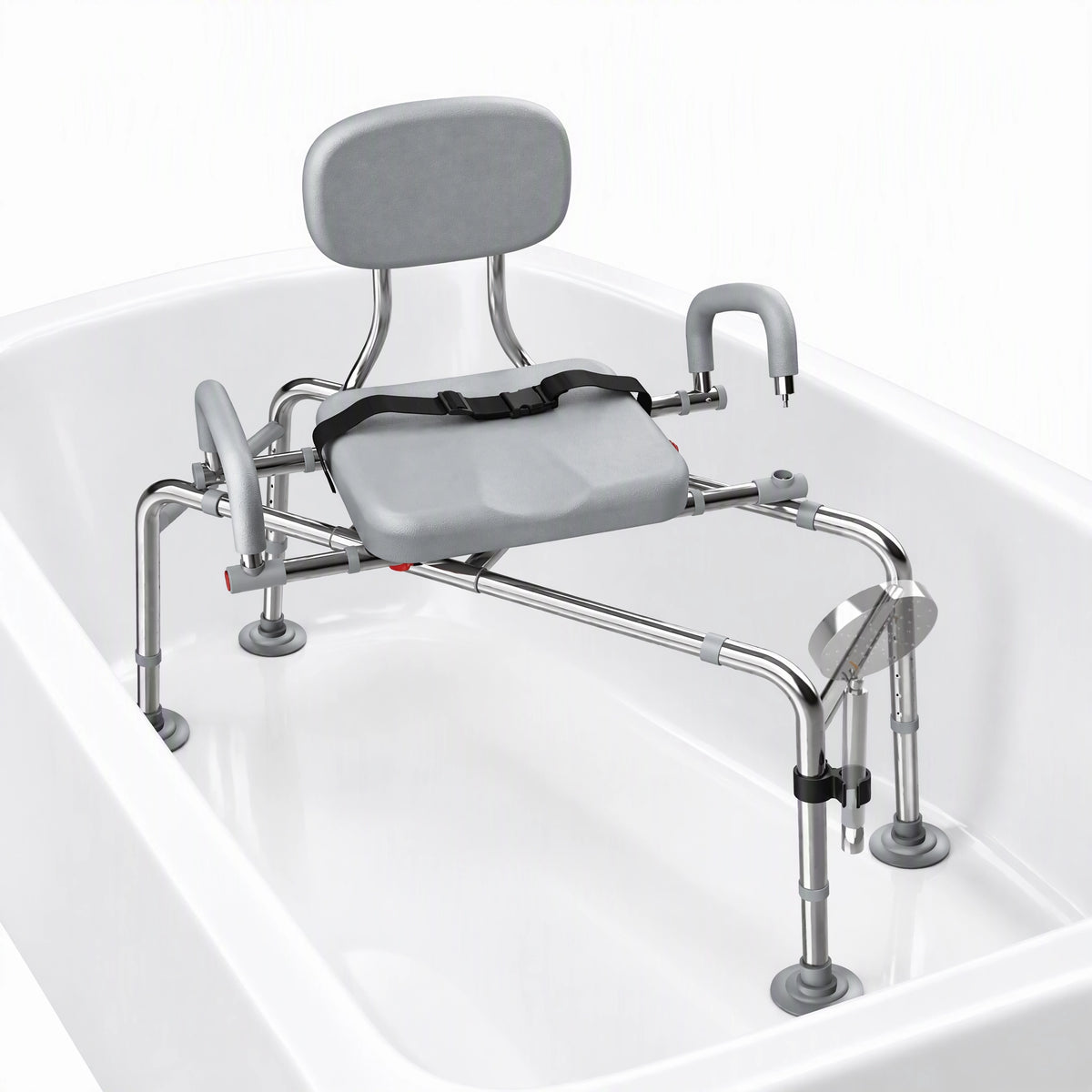 Sliding Shower Chair with Swivel Seat for Seniors