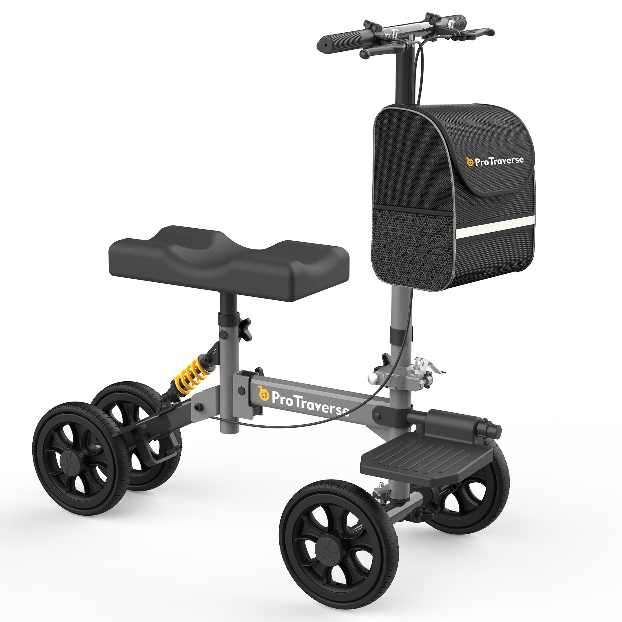 Foldable Knee Scooter with Dual Brakes – Crutch Alternative for