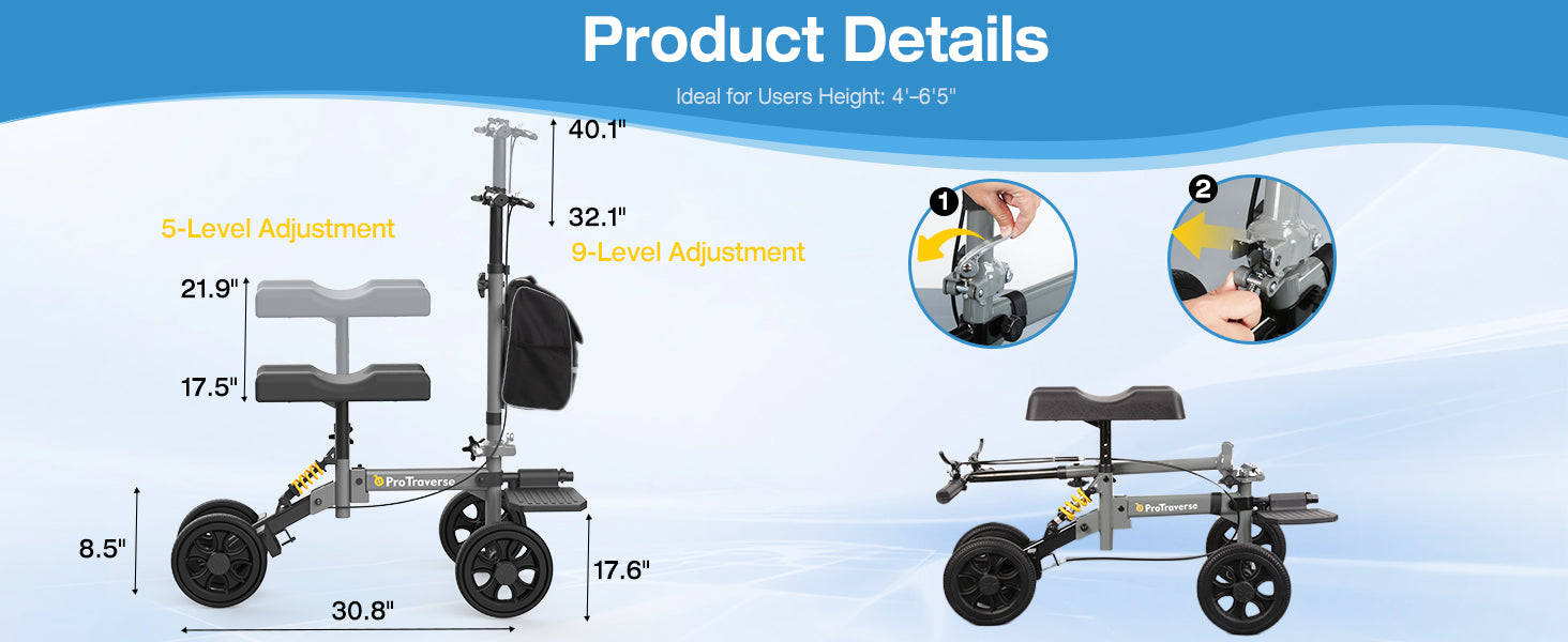 size of knee scooter#hh60a pc
