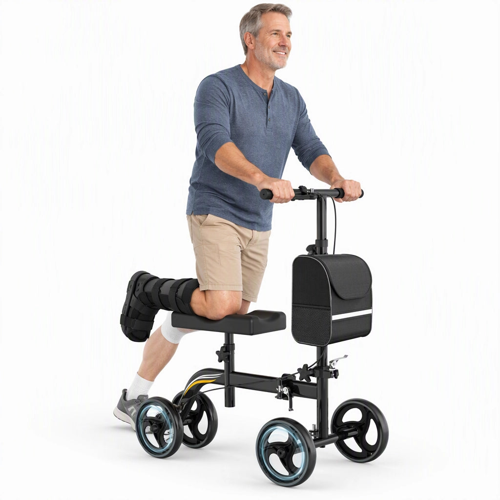 Foldable Knee Scooter with Comfort Knee Pad for Adults
