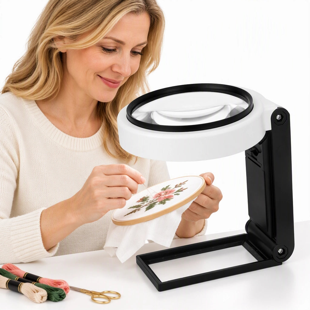 5X LED Magnifying Glass with Foldable Stand