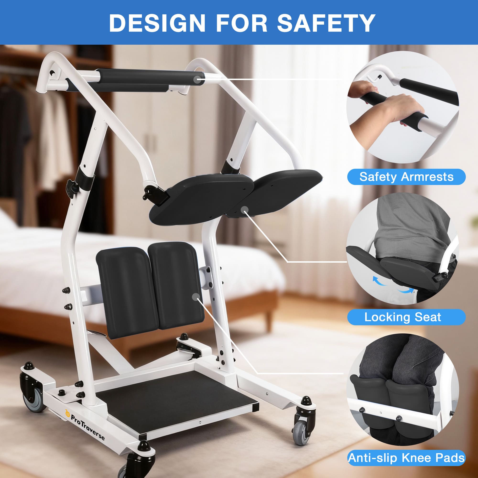 sit to stand lift with seat#sal02 black