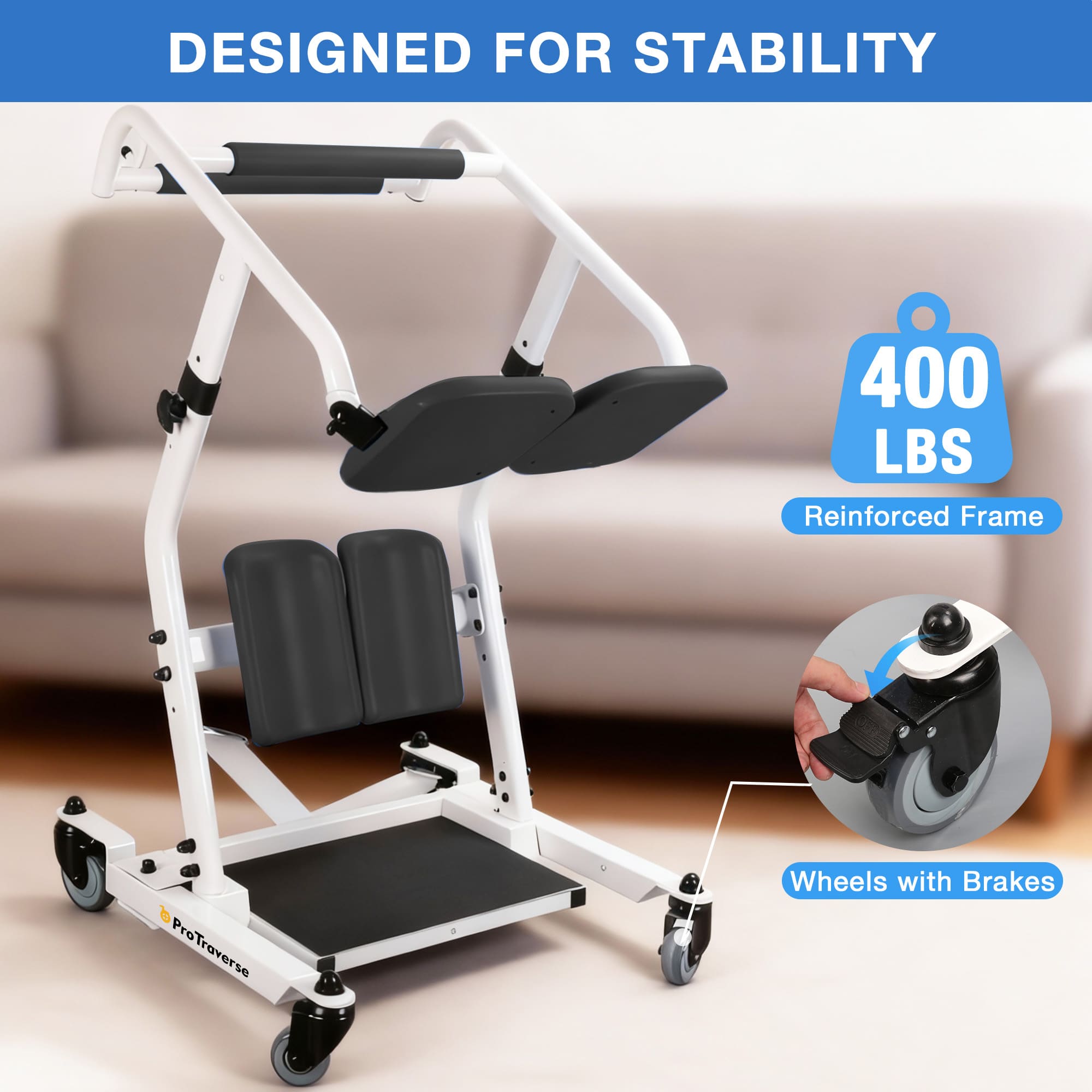 sit-to stand lift supports up to 400 lbs#sal02 black