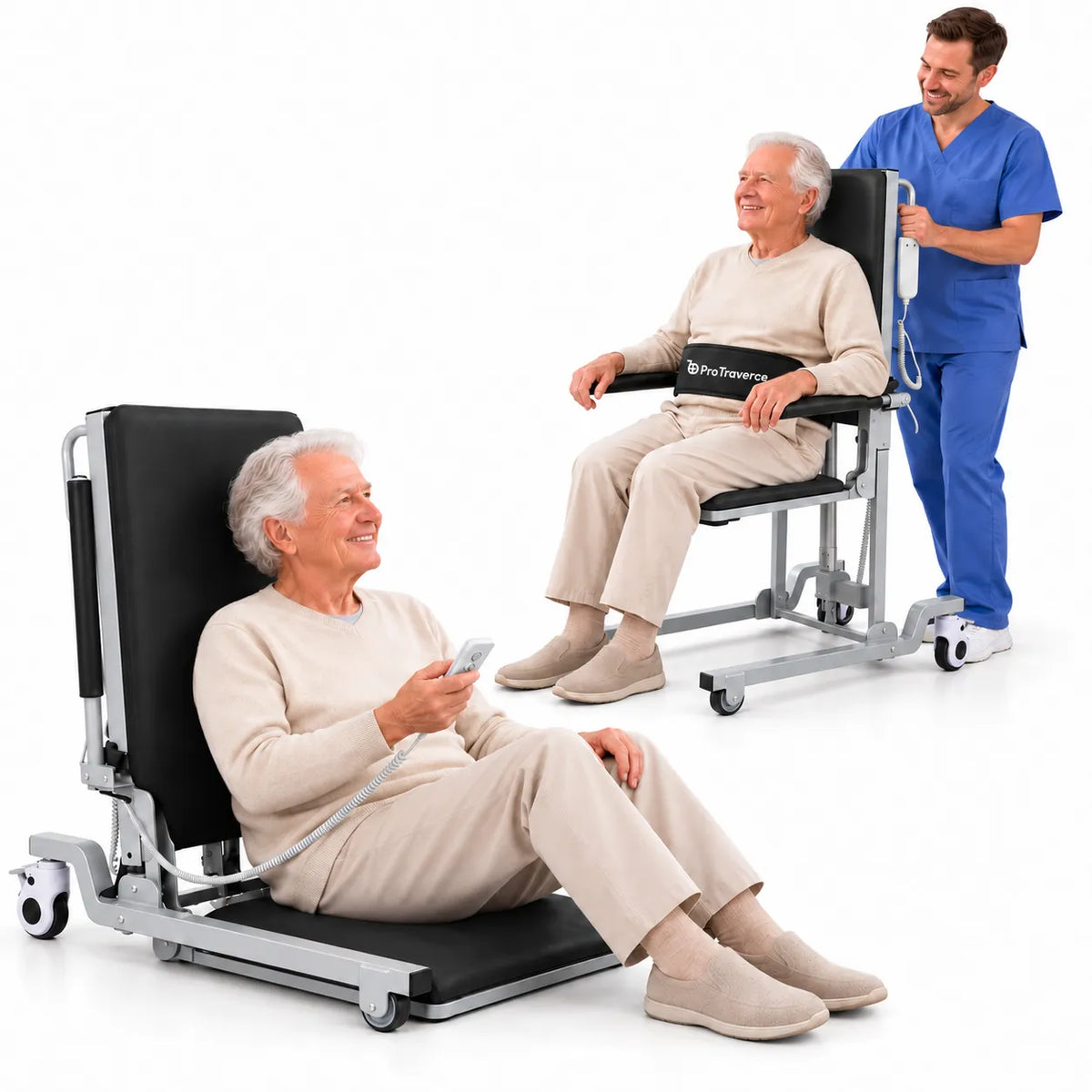 Home care sit-to-stand lift for supported seated-to-standing movement#ProTraverce SAL06_black