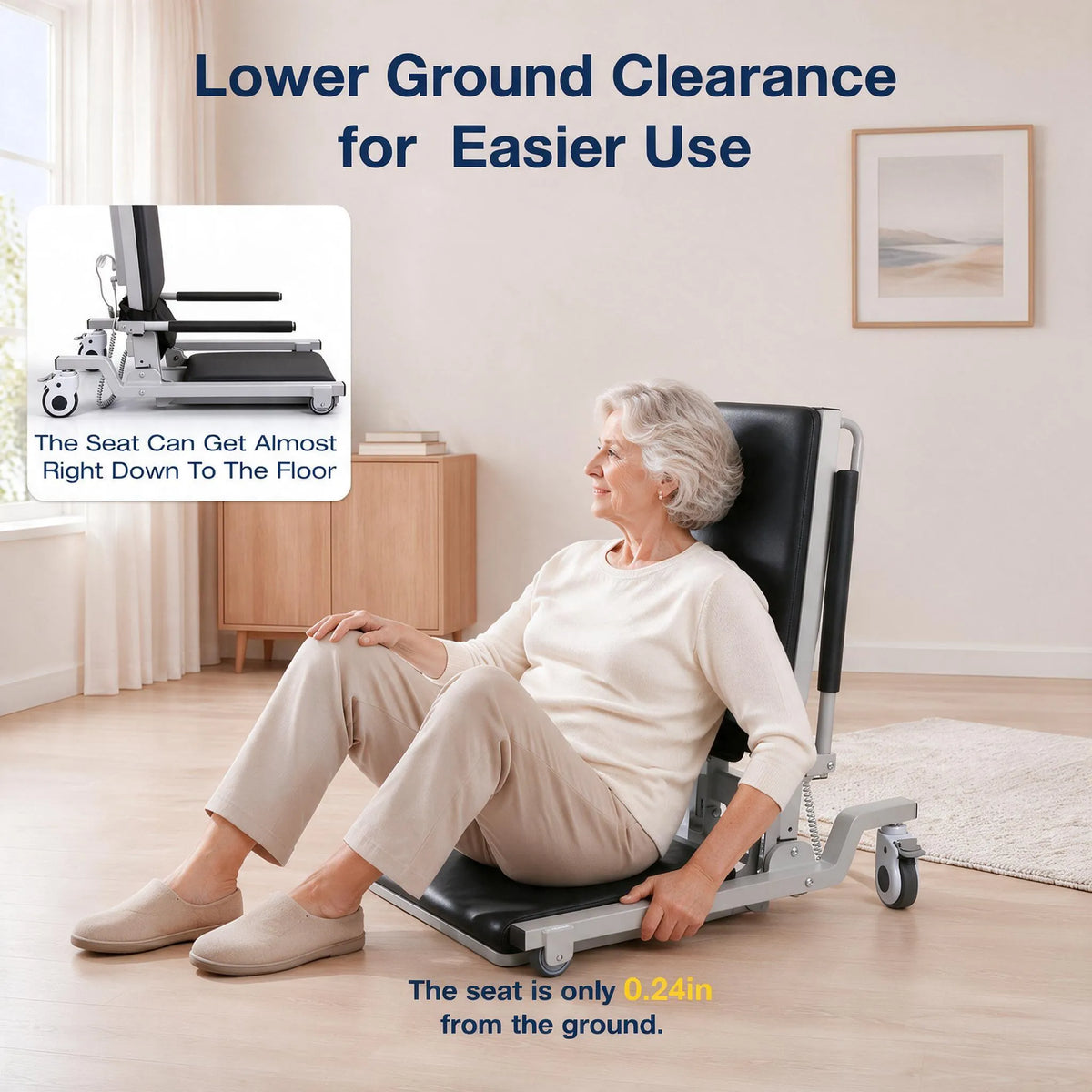 Sit-to-stand patient handling equipment for caregivers#SAL06_black