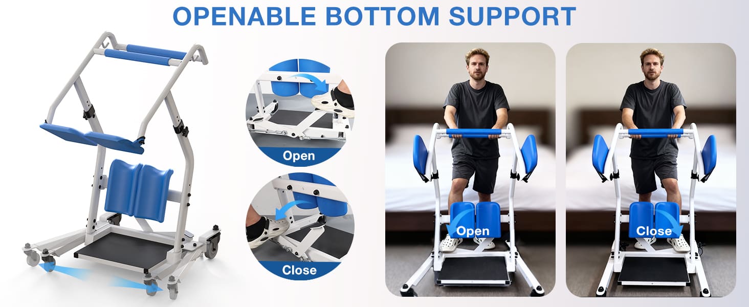 sit to stand lift with openable bottom support#sal02 pc