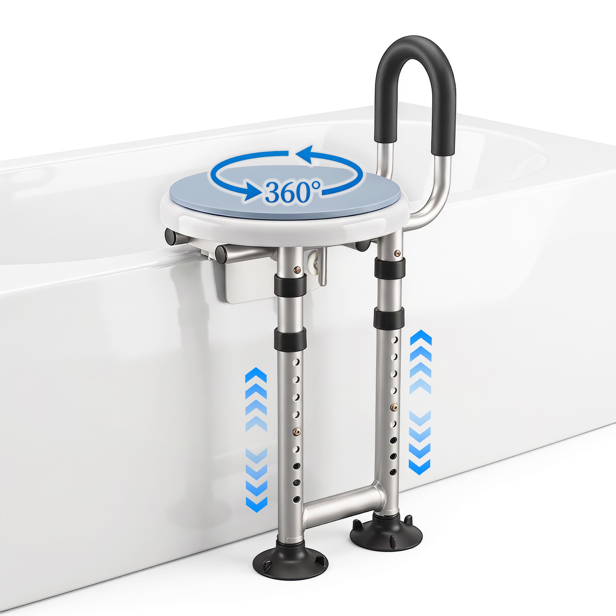 360° Swivel Shower Chair for Safe & Easy Bathtub Transfers