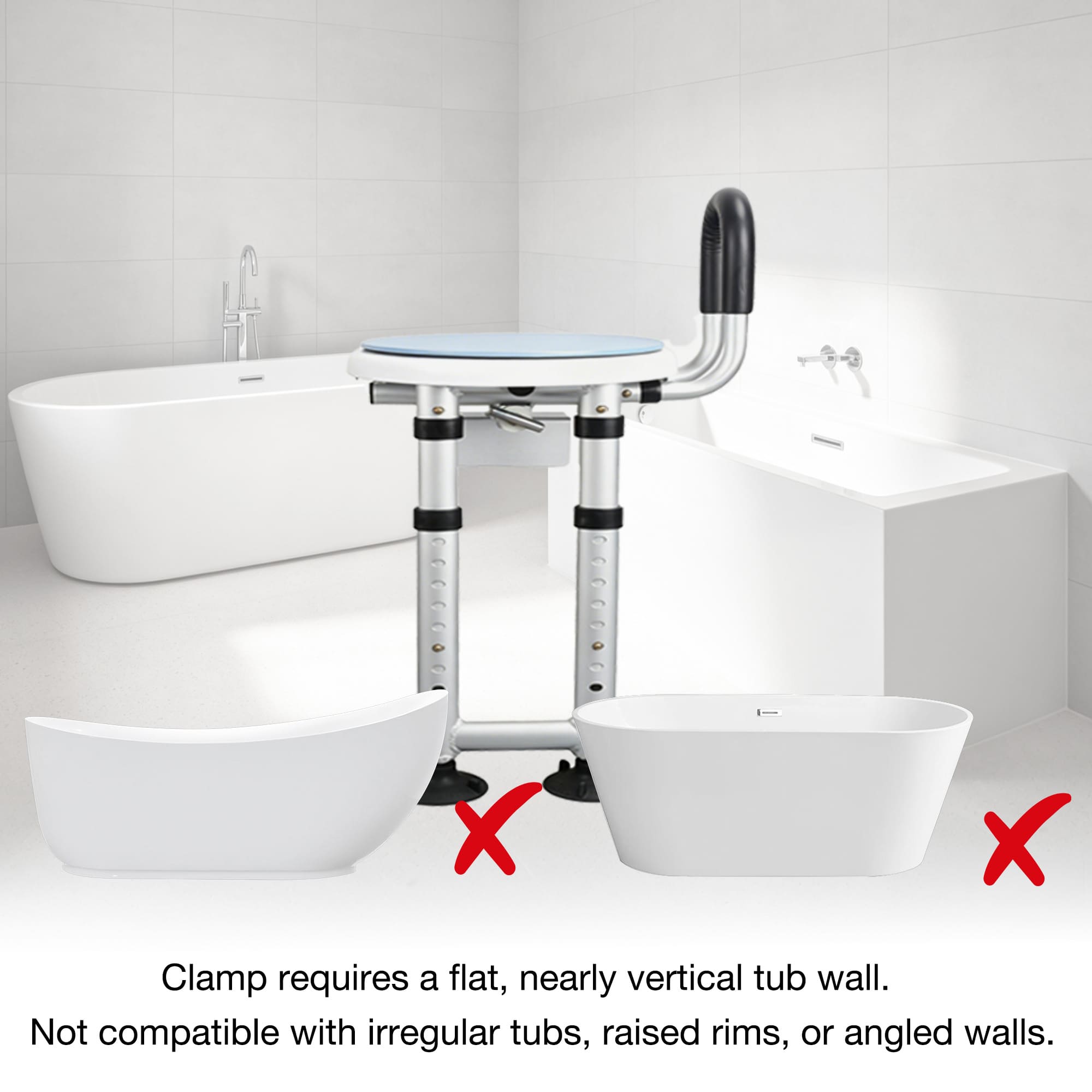 360° Swivel Shower Chair for Safe & Easy Bathtub Transfers