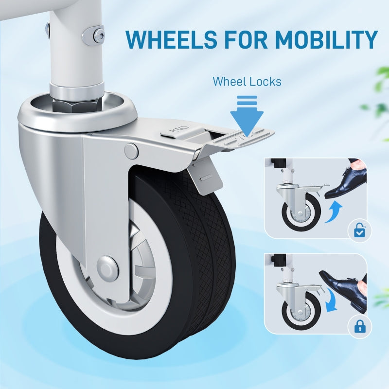 4-in-1 Rolling Shower Wheelchair Commode Chair for Seniors & Adults