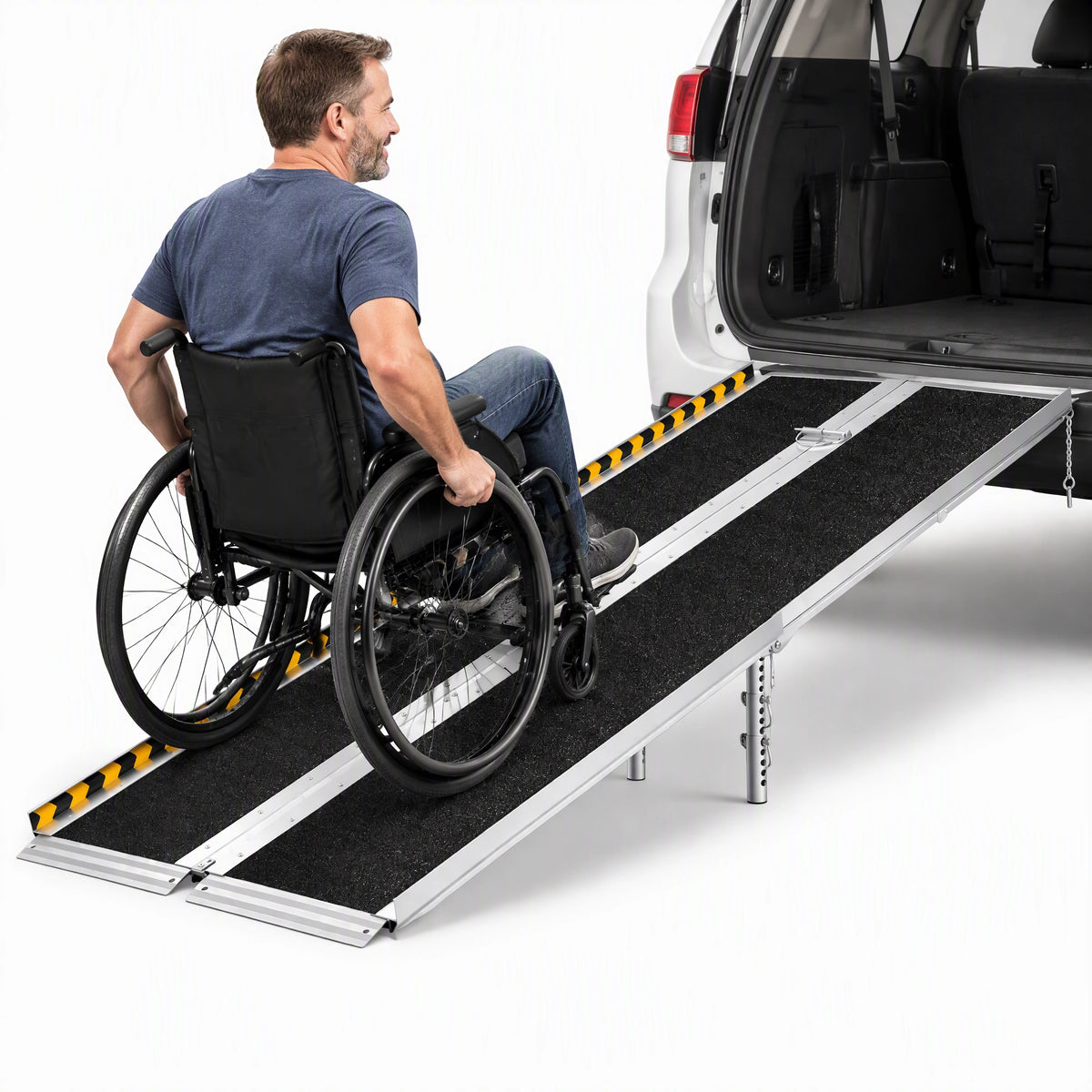 Portable Wheelchair Ramp for Easier Home Entry, 7FT Folding Design