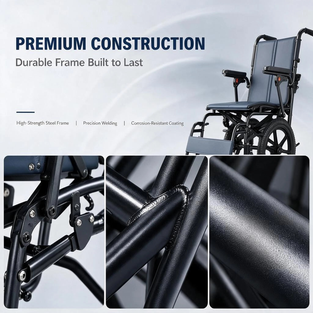 Foldable Transport Wheelchair for Easy Everyday Mobility