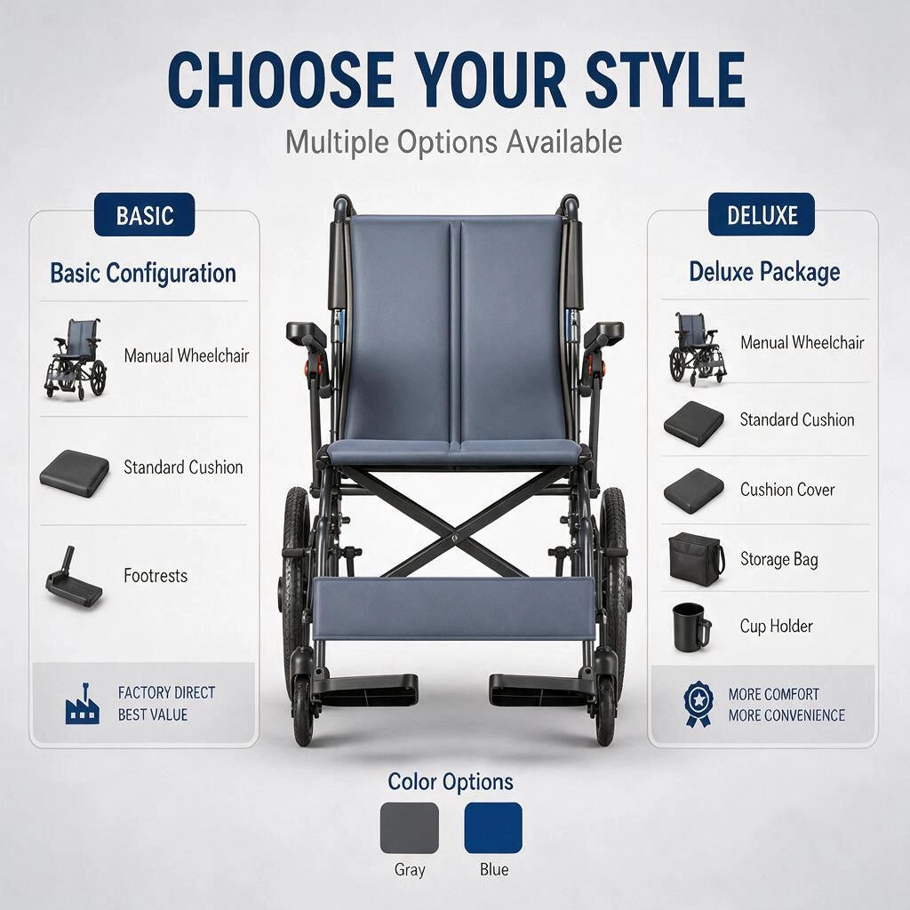 Foldable Transport Wheelchair for Easy Everyday Mobility