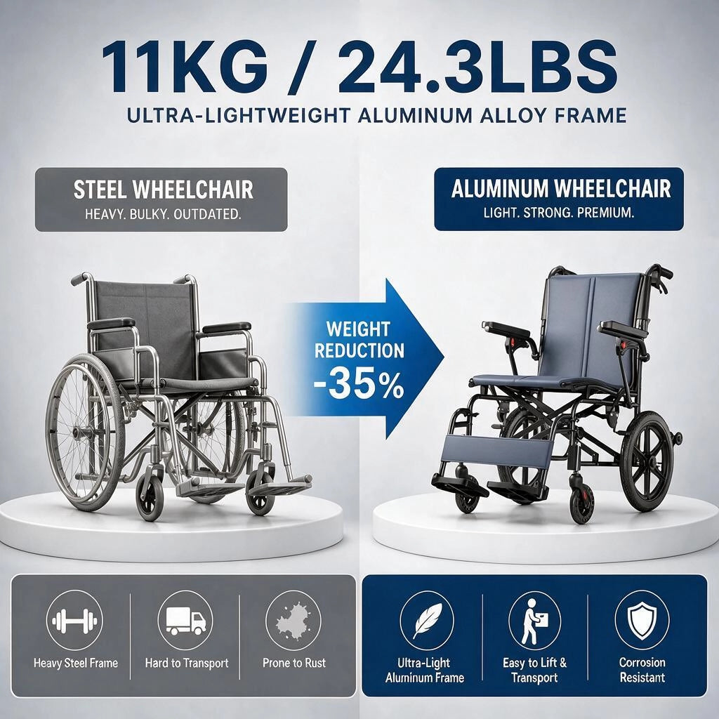 Foldable Transport Wheelchair for Easy Everyday Mobility