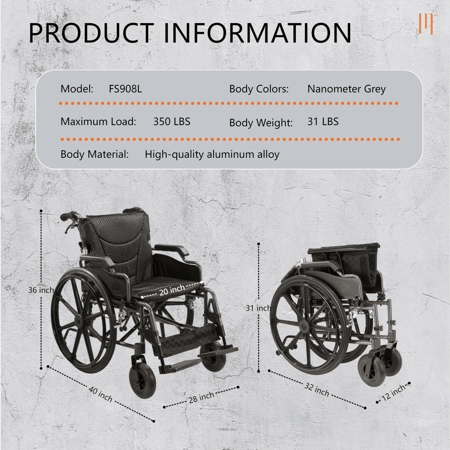 Foldable Wheelchair – Lightweight Travel Chair, Ergonomic Comfort