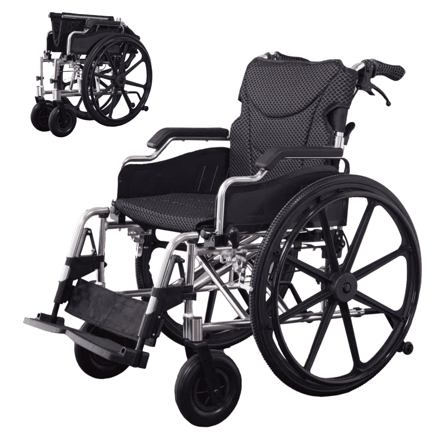 ProTraverse Lightweight Foldable Wheelchair for Adults & Seniors – 220 lbs Capacity