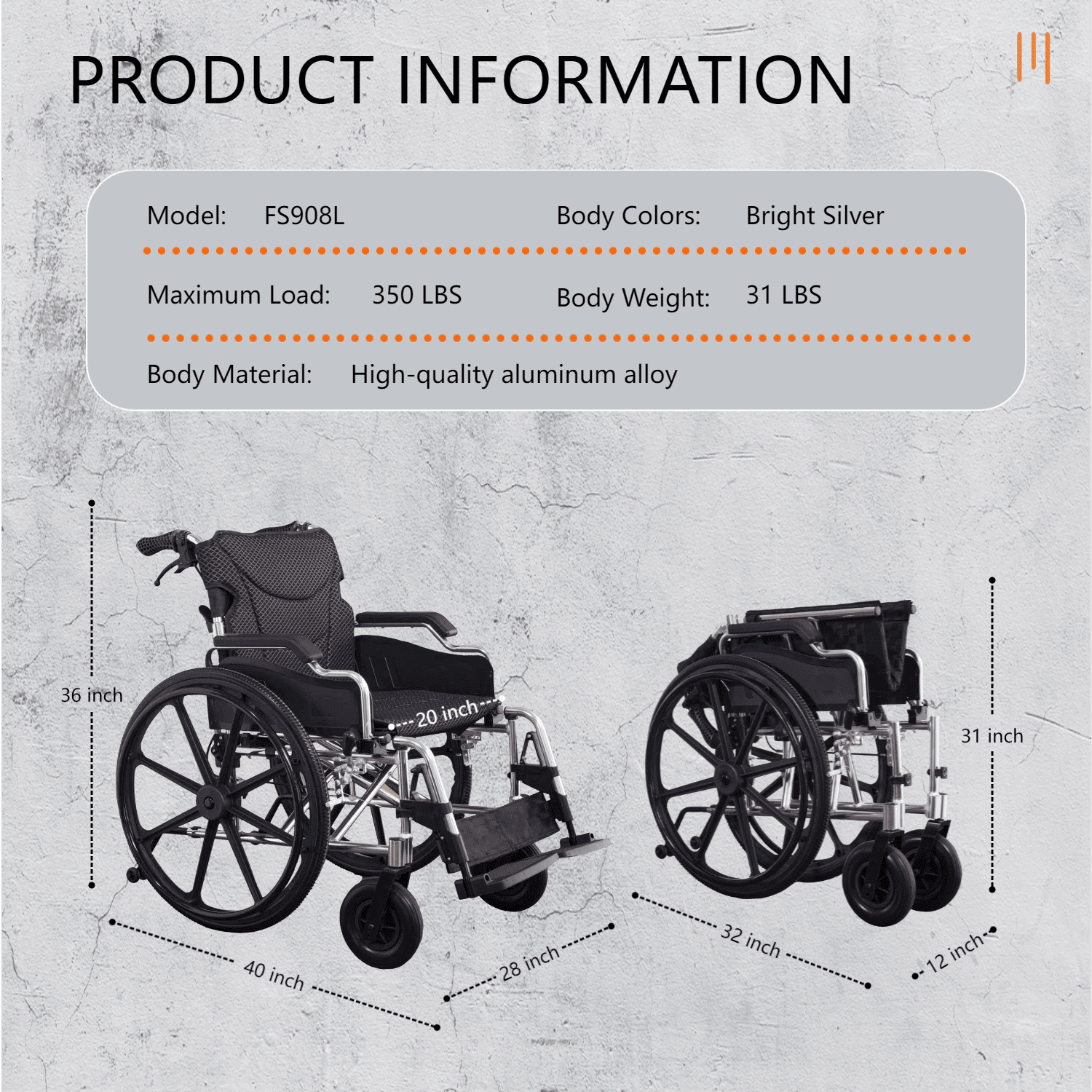 Foldable Wheelchair – Lightweight Travel Chair, Ergonomic Comfort