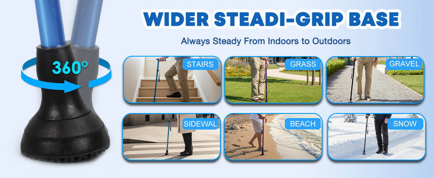Adjustable walking cane for seniors outdoor exercise walking