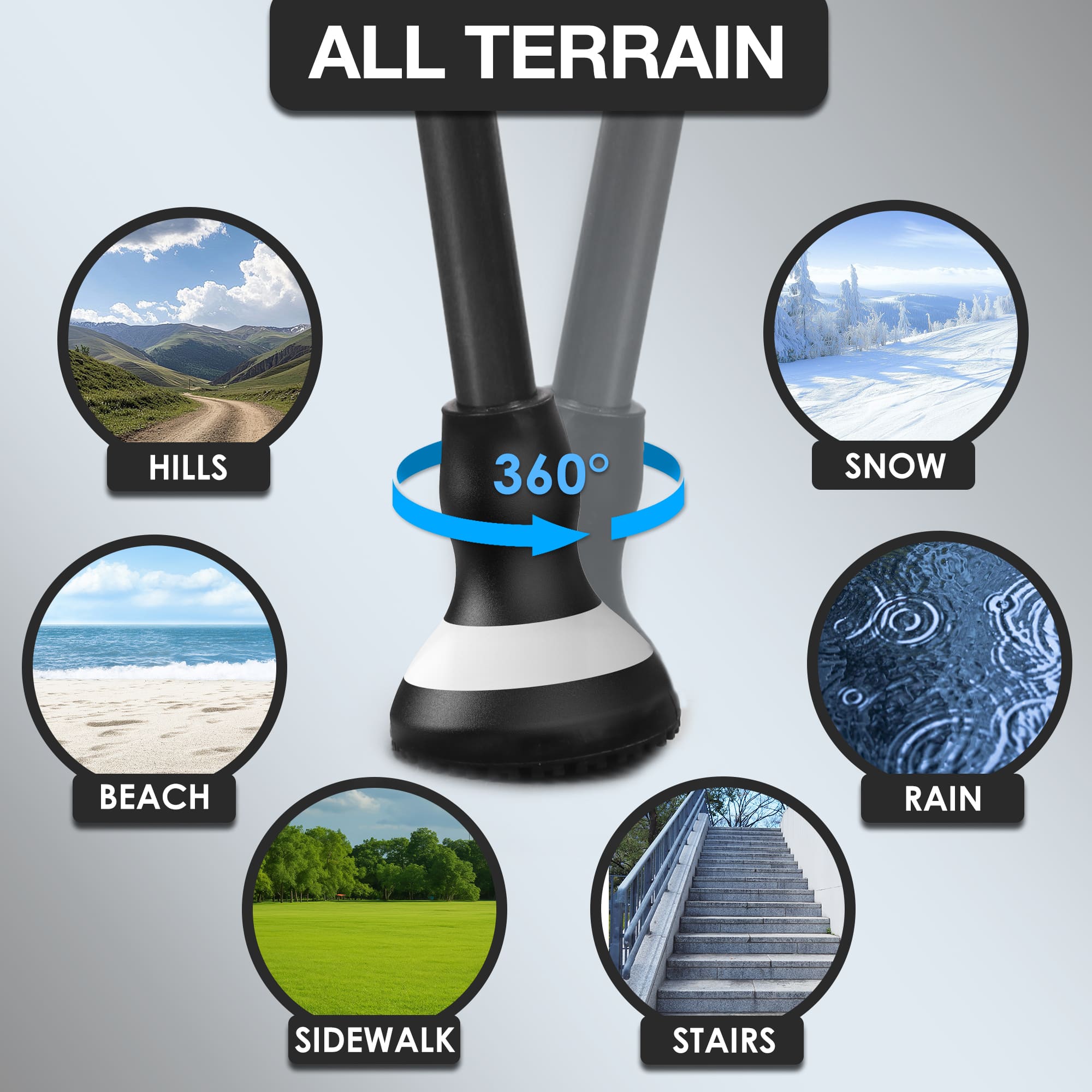 Foldable Lightweight Walking Cane for Seniors with Wrist Strap & Emergency ID Tag