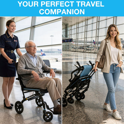 Ultra-Lightweight Portable Transport Wheelchair for Adults
