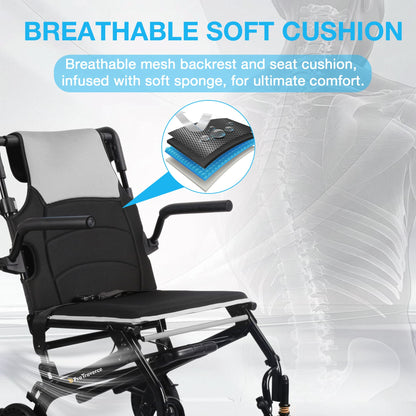 Ultra-Lightweight Portable Transport Wheelchair for Adults