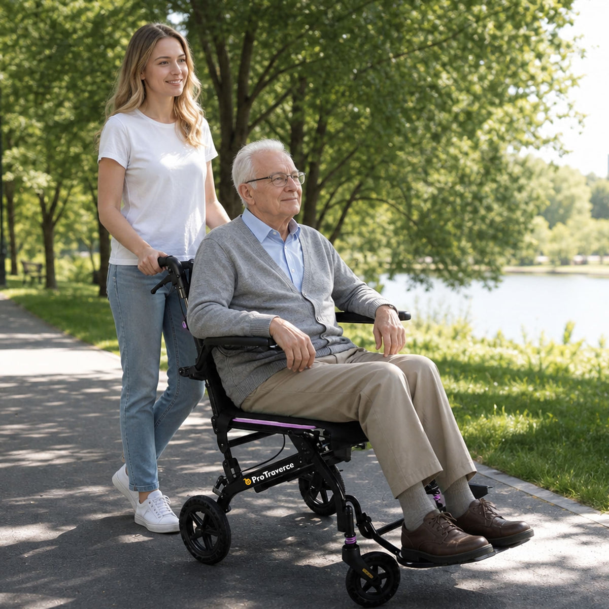 Ultra-Lightweight Portable Transport Wheelchair for Adults
