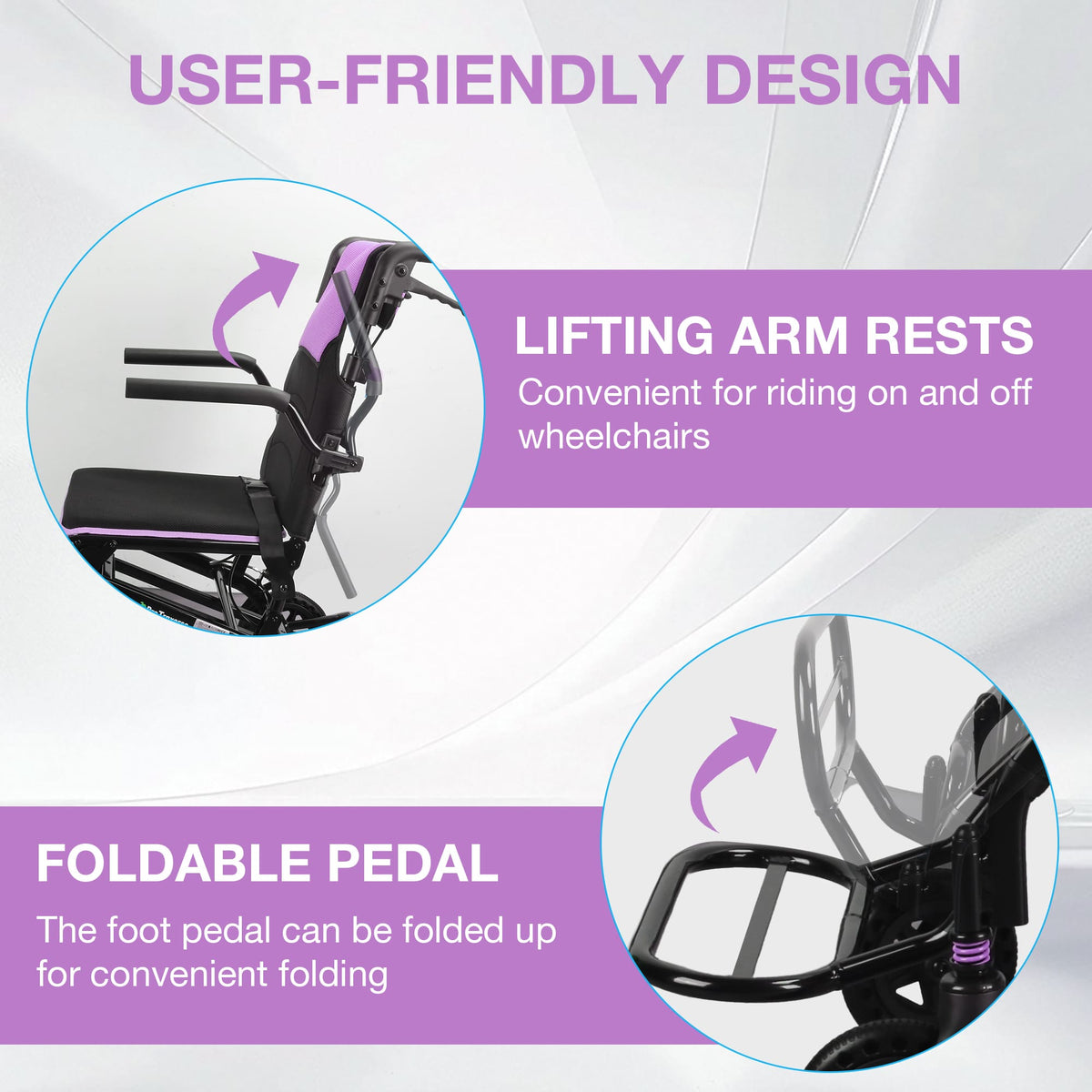 Ultra-Lightweight Portable Transport Wheelchair for Adults