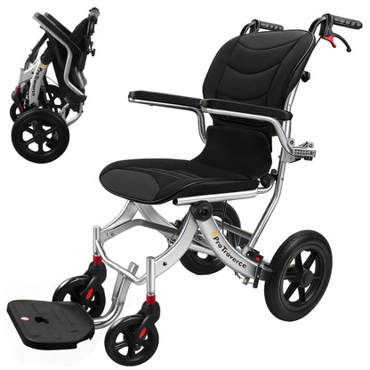 Lightweight Foldable Wheelchair for Adults with 12" Wheels