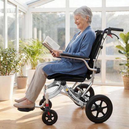 Lightweight Foldable Wheelchair for Adults with 12" Wheels