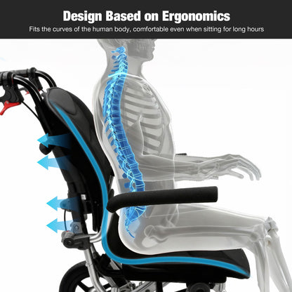 folding transport wheelchair for seniors